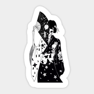 Skeleton Geisha Sticker